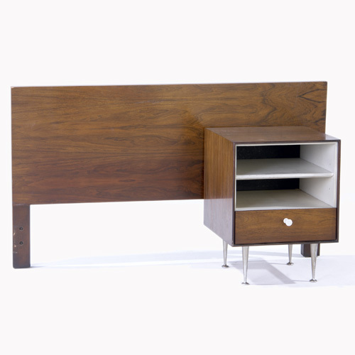 Appraisal: GEORGE NELSON HERMAN MILLER Thin Edge rosewood headboard and nightstand