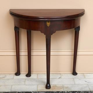 Appraisal: George II mahogany demi-lune tea table Mid- th c England