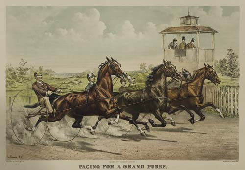 Appraisal: CURRIER IVES Pacing for a Grand Purse Trotting for a