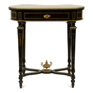 Appraisal: A Napoleon III Pewter and Brass Inlaid Ebonized Dressing Table