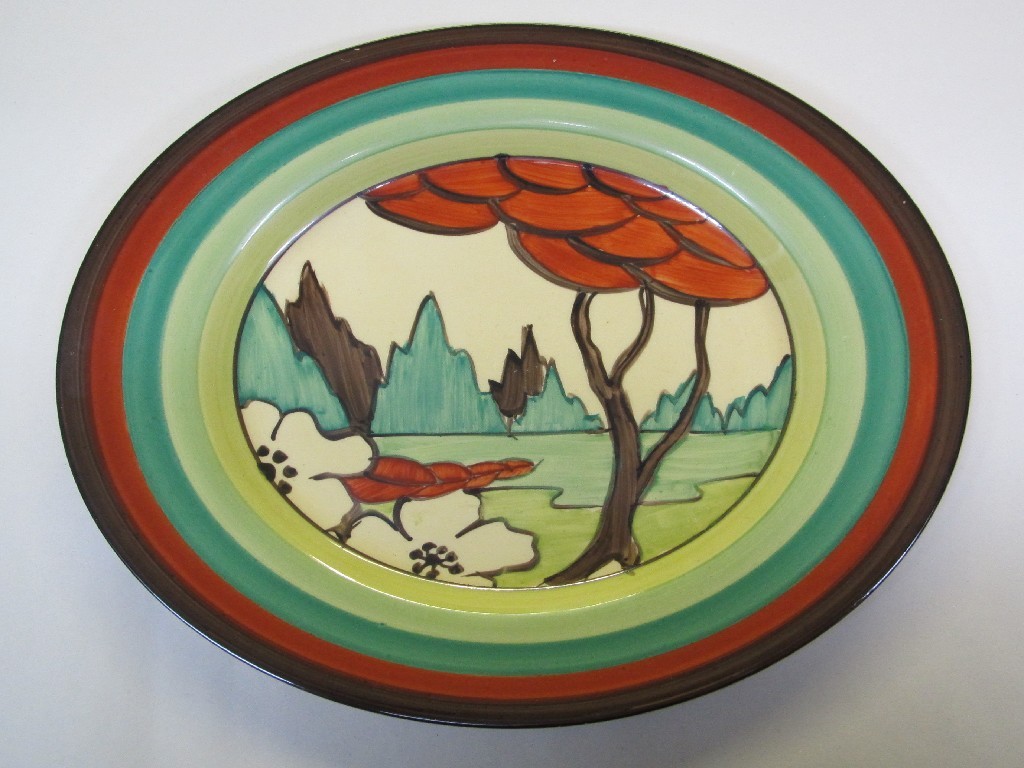 Appraisal: A Clarice Cliff Plate 'Limber Lost' design printed Bizarre marks