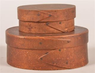 Appraisal: Two Antique Oval Bentwood Pantry Boxes - and w