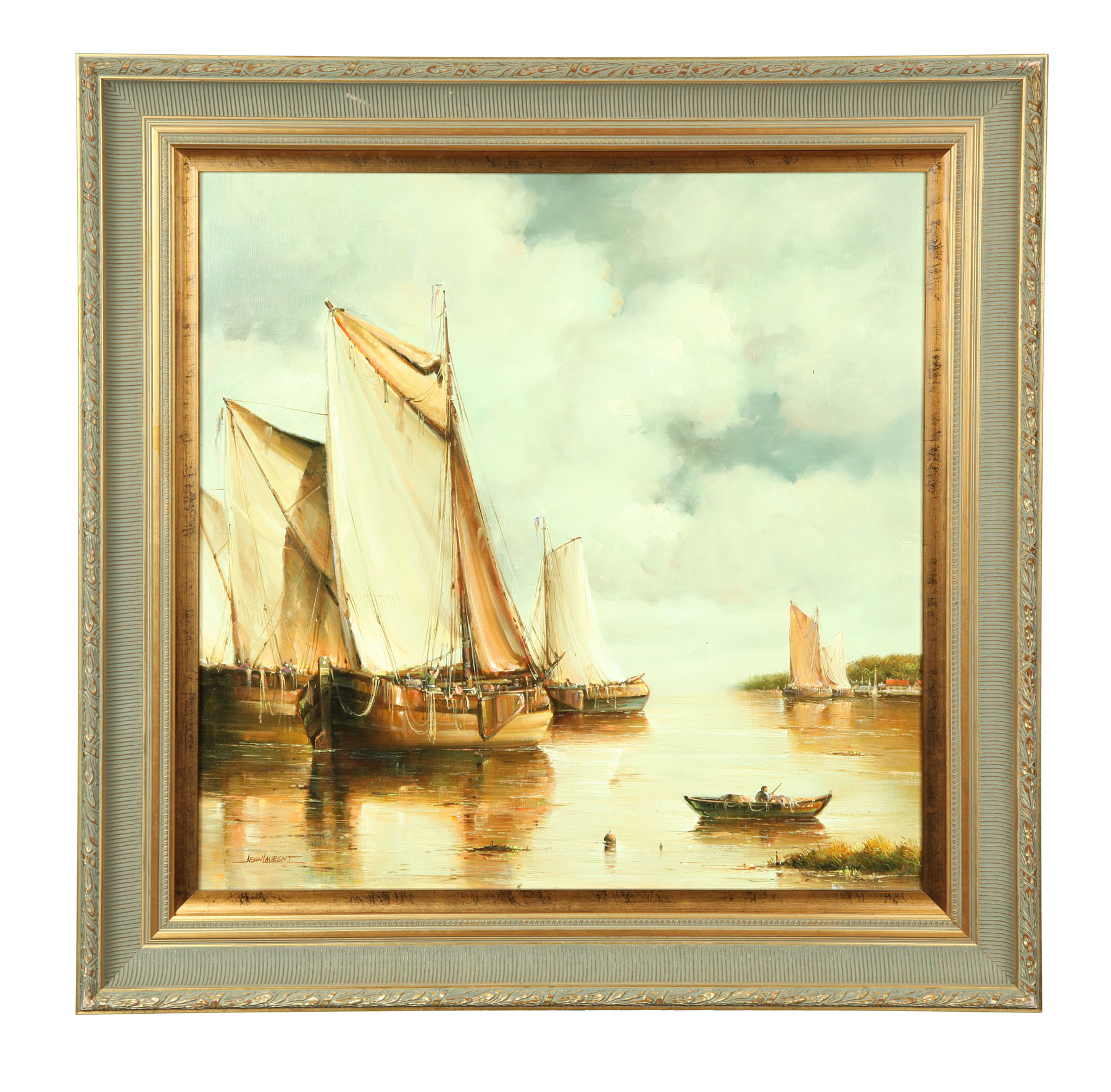 Appraisal: SAILING BOATS BY JEAN LAURENT FRANCE TH CENTURY Oil on