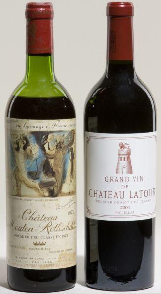 Appraisal: Chateau Latour Mouton Rothschild Vintage Chateau Latour n into neck