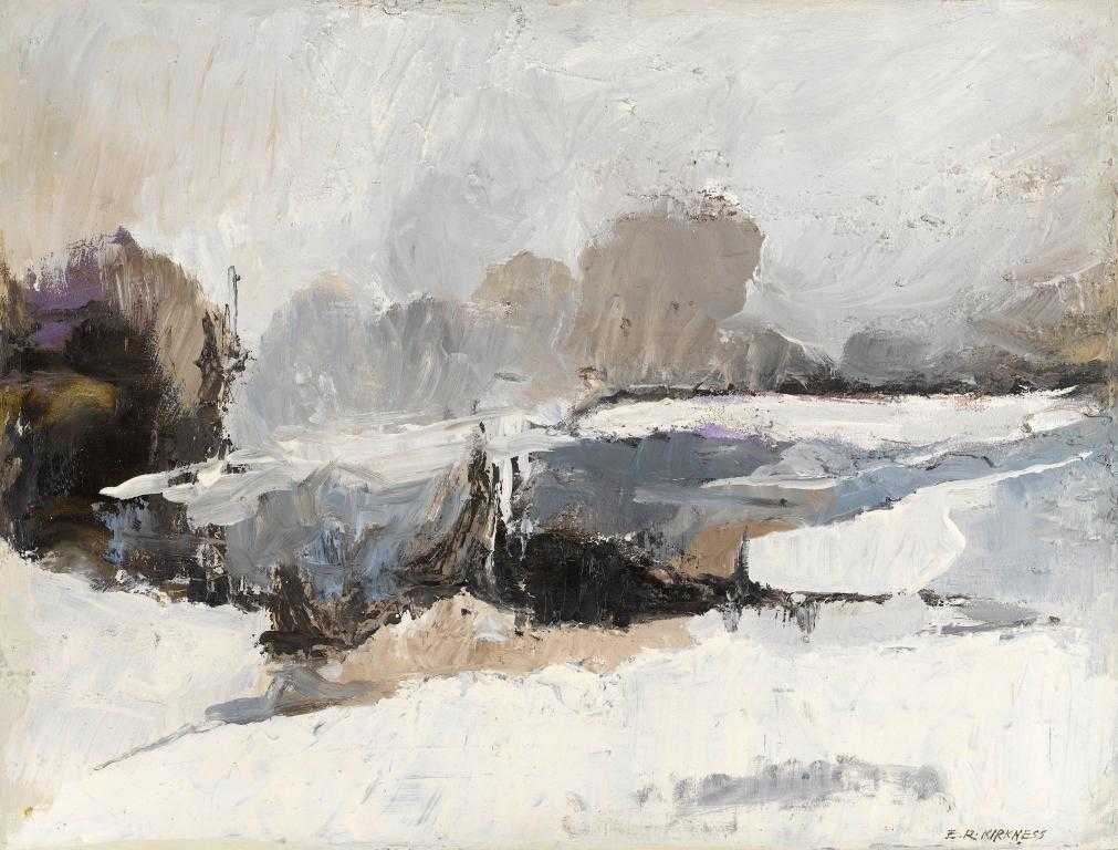 Appraisal: E R KIRKNESS TH CENTURY SNOWSCAPE signed signed again and