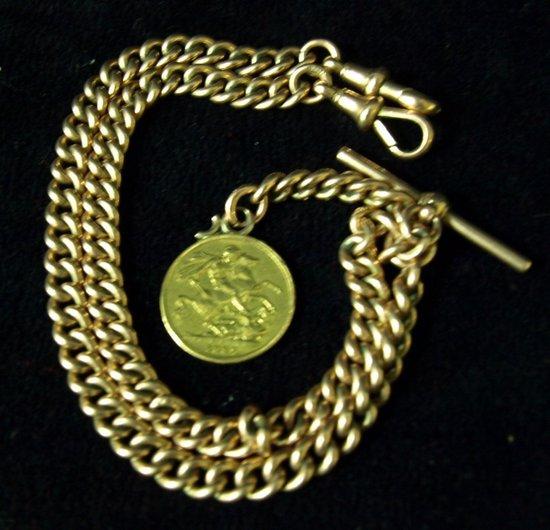 Appraisal: A sovereign on a ct gold chain