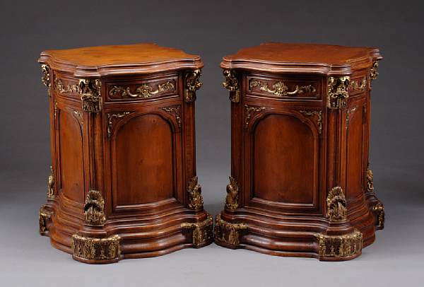 Appraisal: A pair of R gence style parcel gilt mixed wood