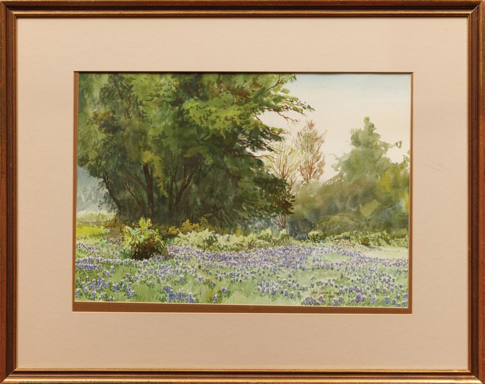 Appraisal: Jim Jones American Texas - Bluebonnets watercolor on paper signed