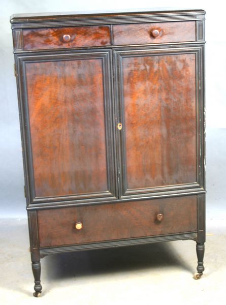 Appraisal: s walnut two-drawer wardrobe h x l x d EST