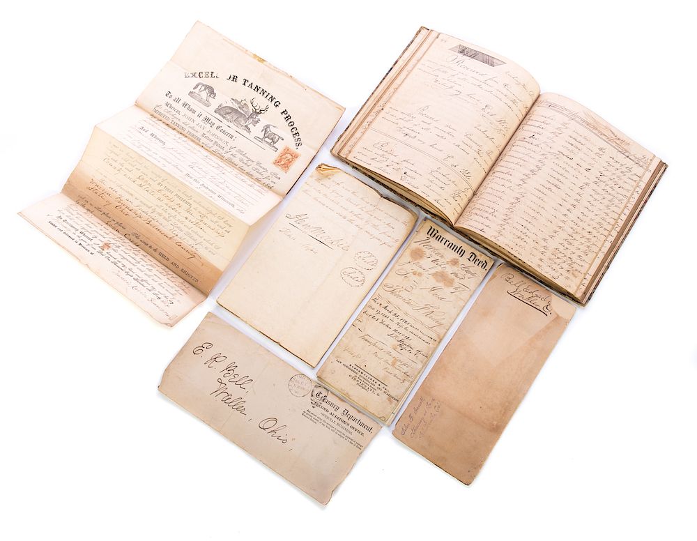 Appraisal: Group of s Ross County Deeds and Documents Good condition