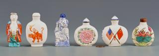 Appraisal: Chinese Porcelain Snuff Bottles incl Figurals st item Chinese blue