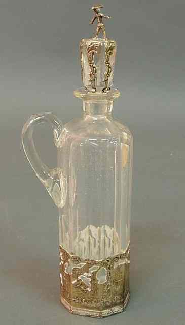 Appraisal: Octagonal form cut glass claret jug th c with Dutch