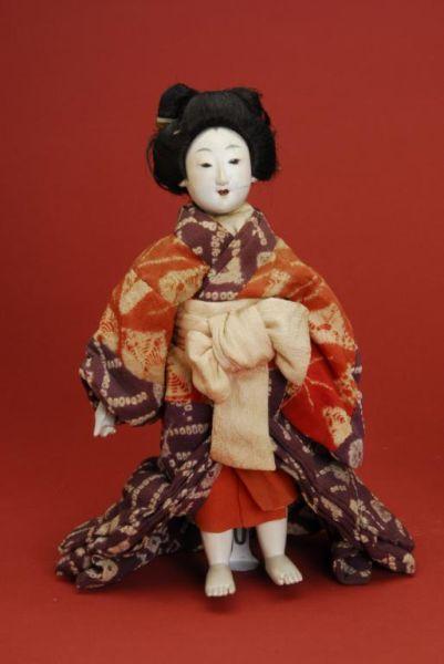 Appraisal: Traditional Japanese Lady Meija era one-piece papier mache head and