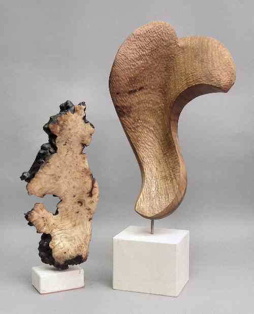 Appraisal: Peter Leadbeater - Modern cherrywood sculpture of scrolled form with