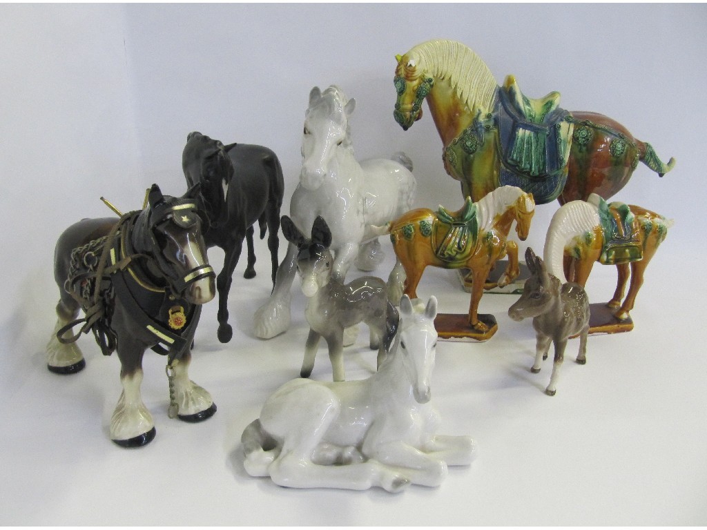 Appraisal: Various horse figures including Beswick tang style etc