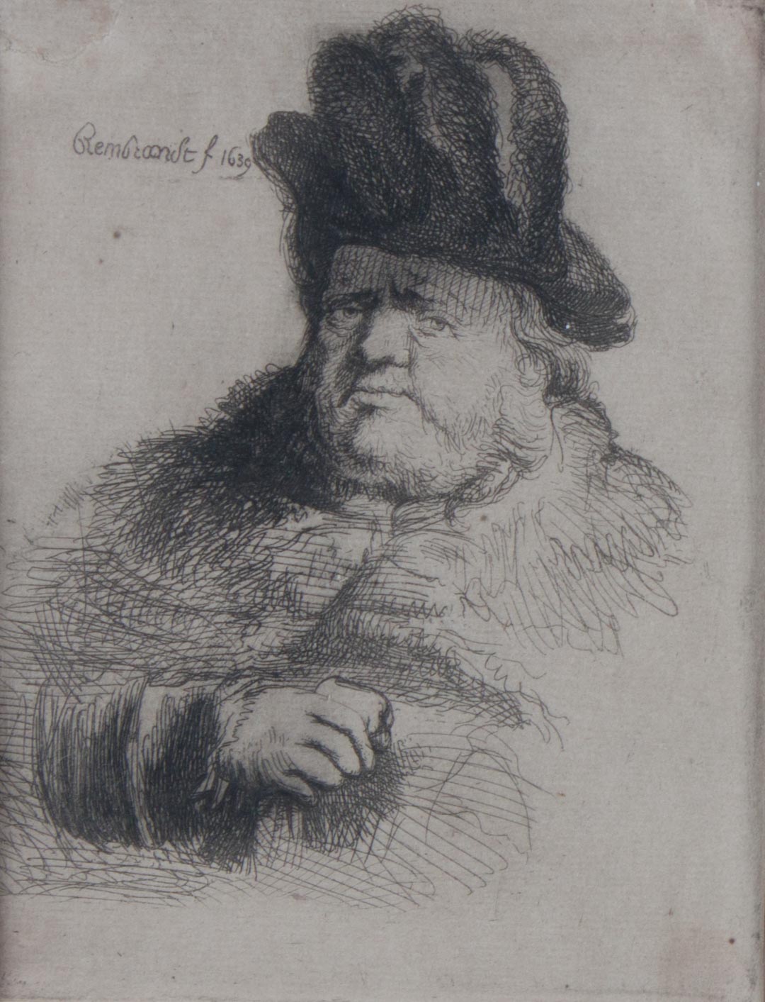 Appraisal: Circle of Rembrandt Portrait of a Man etching Mid th