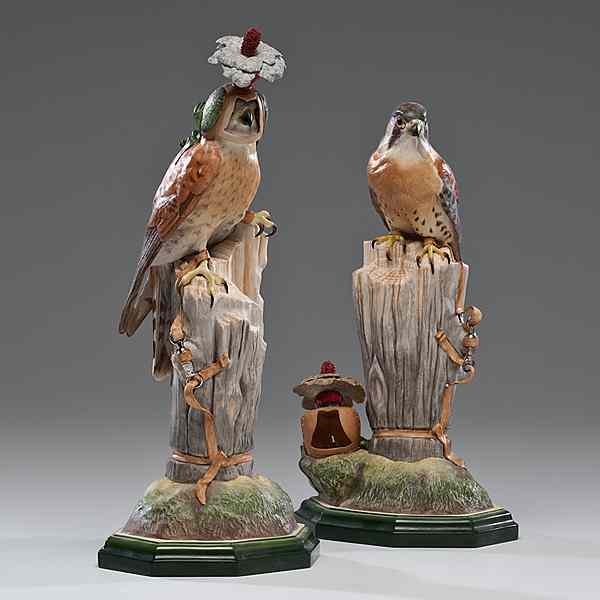 Appraisal: Boehm Kestrel American A pair of Boehm Kestrel figures both