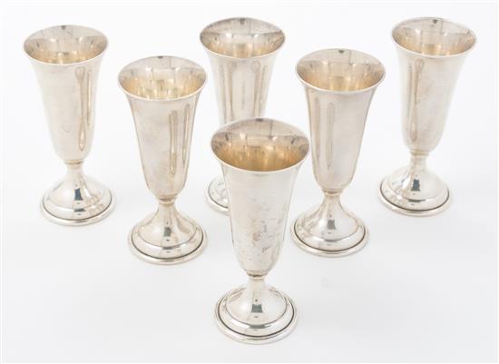 Appraisal: Sale Lot A Set of Six American Silver Cordials Randahl