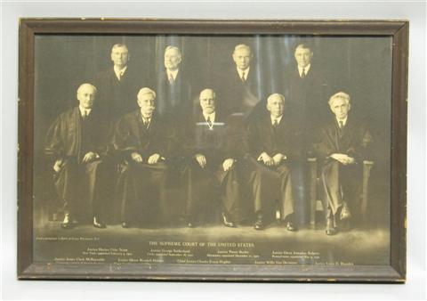 Appraisal: PRINT OF PHOTO OF JUSTICES ON SUPREME COURT C -