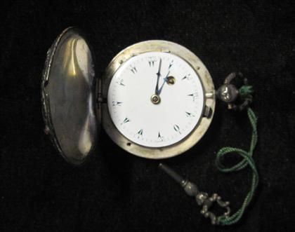 Appraisal: Gentleman's silver and jeweled hunting cased pocket watchfirst half of