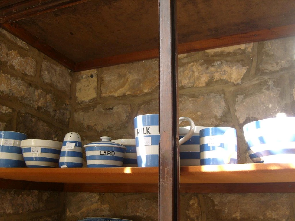 Appraisal: Ten pieces of T G Green's blue banded Cornish ware