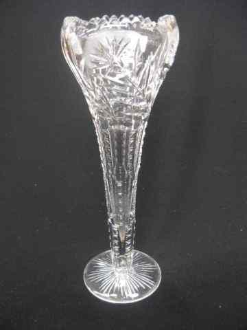 Appraisal: Clark Cut Glass Vase tulip form floral design late brilliant