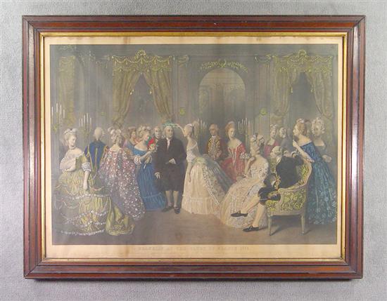 Appraisal: Colored Lithograph Franklin at the Court of France Published by