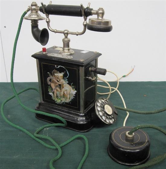 Appraisal: VINTAGE FRENCH TELEPHONE Having a crank mechanism and dial Black