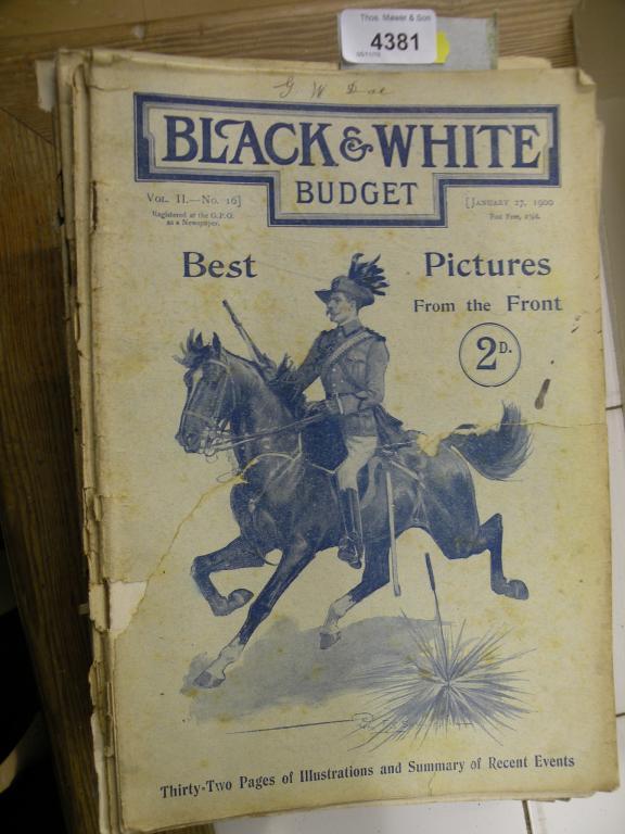 Appraisal: Three copies of black and white Budget magazine various copies