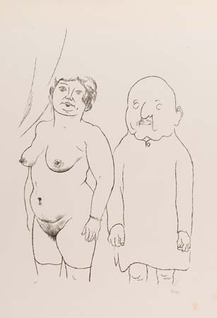 Appraisal: GEORGE GROSZ Ehepaar Silberne Hochzeit Lithograph x mm x inches