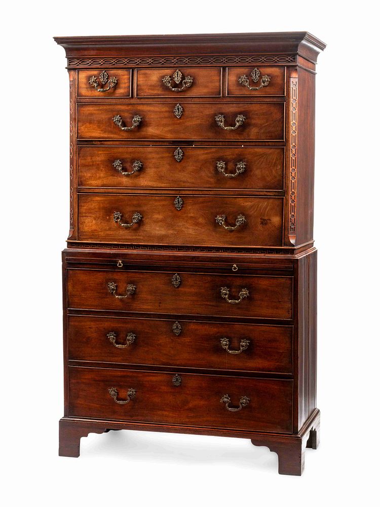 Appraisal: A George III Mahogany Chest on Chest A George III