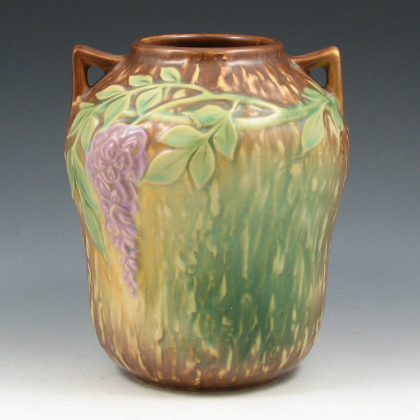 Appraisal: Roseville Wisteria - vase in brown Unmarked Mint tall by