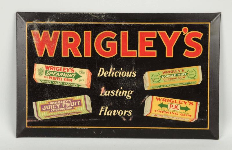 Appraisal: A Wrigley's Gum Tin Over Cardboard Sign This sign has