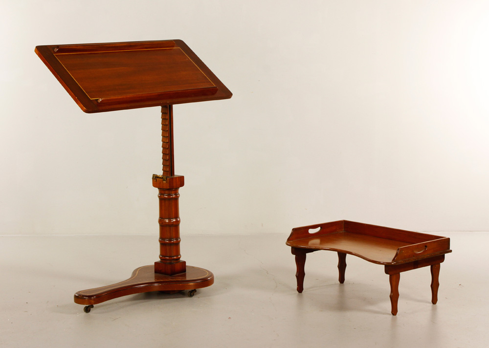 Appraisal: - Music Stand and Small Tray Table Music stand and