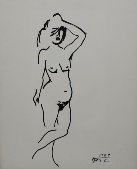 Appraisal: Drago Cherina born Nude ink signed and dated ' Drago