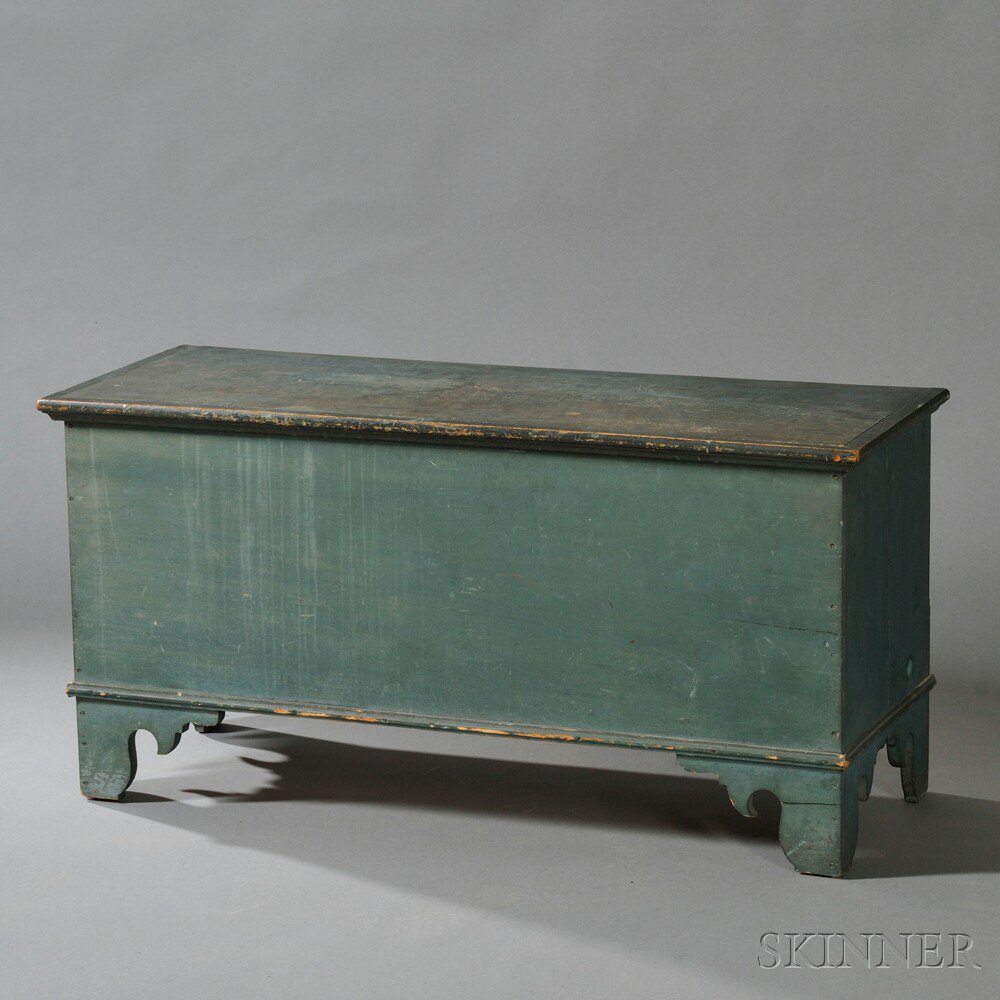 Appraisal: Light Blue-painted Poplar Blanket Chest New England late th century