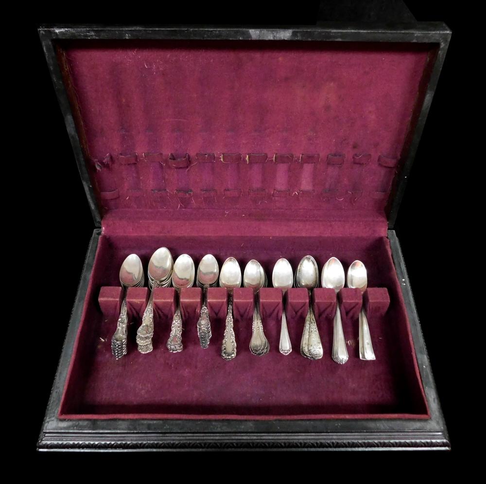 Appraisal: STERLING Fifty-one sterling teaspoons by Whiting Wallace Reed Barton Gorham