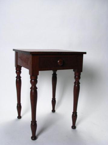 Appraisal: Walnut One Drawer Antique Stand Table with turned legs ''