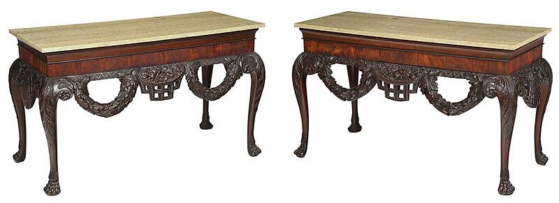 Appraisal: Fine Pair Irish George II Style Pier Tables British th