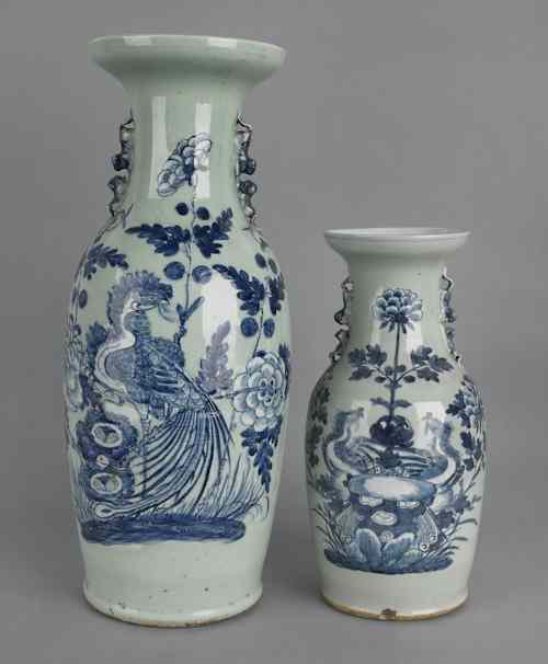 Appraisal: Two Chinese porcelain blue and white vases th c h