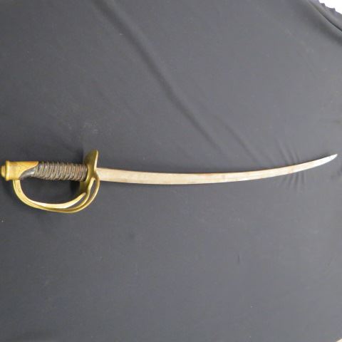 Appraisal: U S Sword brass wrapped leather handle blade