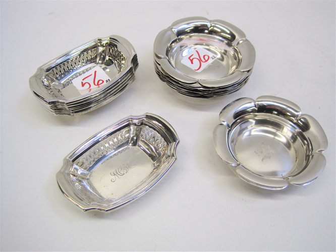 Appraisal: TWO SETS OF STERLING SILVER SALTS pieces One set of