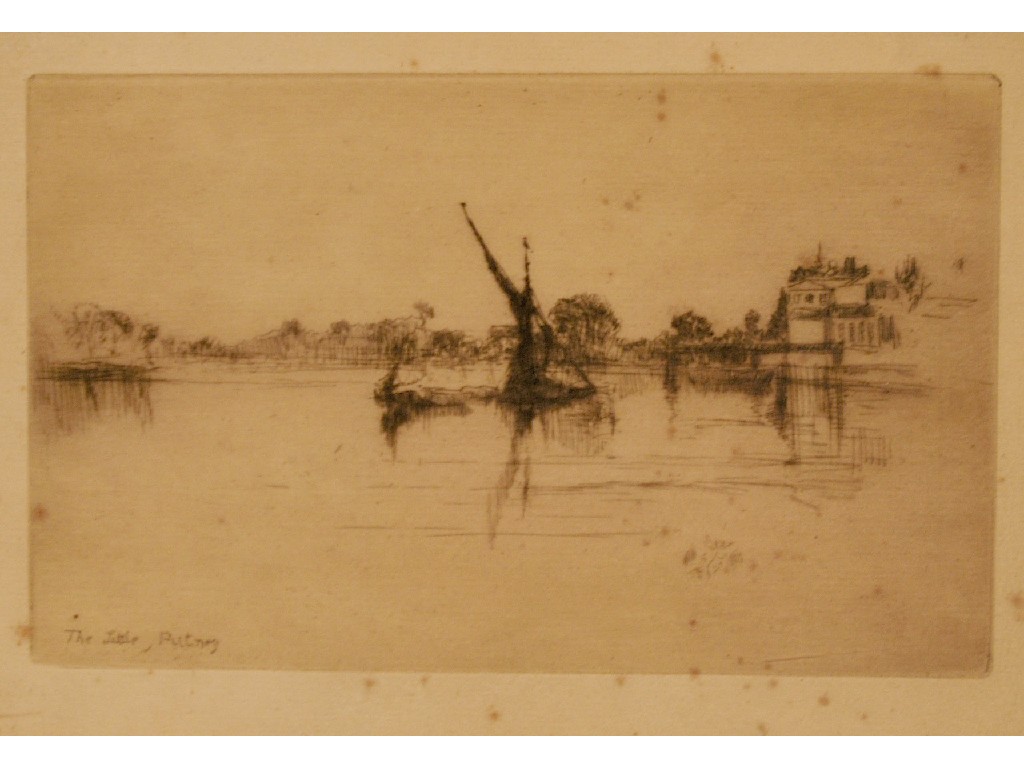 Appraisal: JM Whistler - 'The Little Putney' drypoint etching with artist's