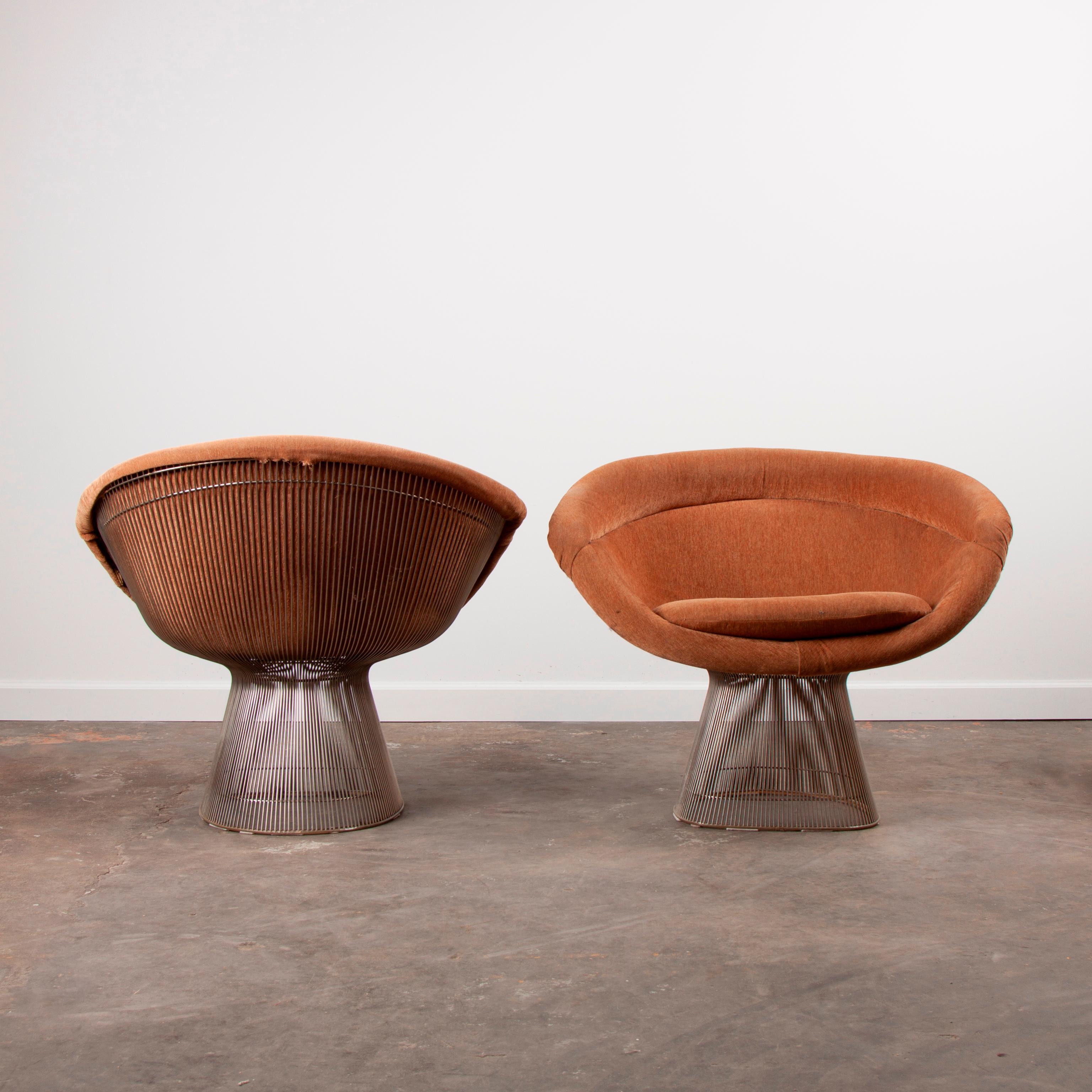 Appraisal: WARREN PLATNER FOR KNOLL TWO LOUNGE CHAIRS A pair of