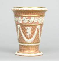 Appraisal: Wedgwood Queens Ware Vase Flared vase with small foot decorated