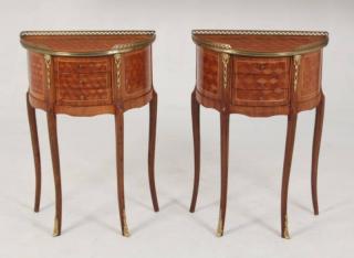 Appraisal: PAIR OF PETITE LOUIS XV STYLE STANDS PAIR OF PETITE