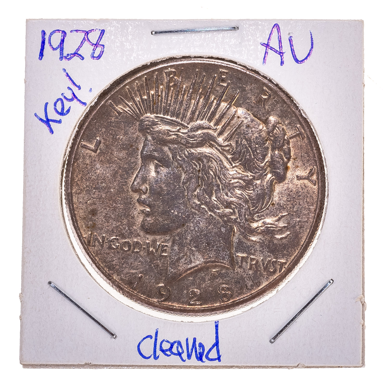 Appraisal: PEACE DOLLAR KEY DATE TONED AU OBV HAIRLINES Nicely toned