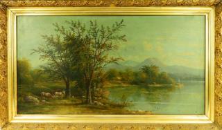 Appraisal: European Dual Artist Bucolic Landscape Painting EUROPE LATE TH-EARLY TH