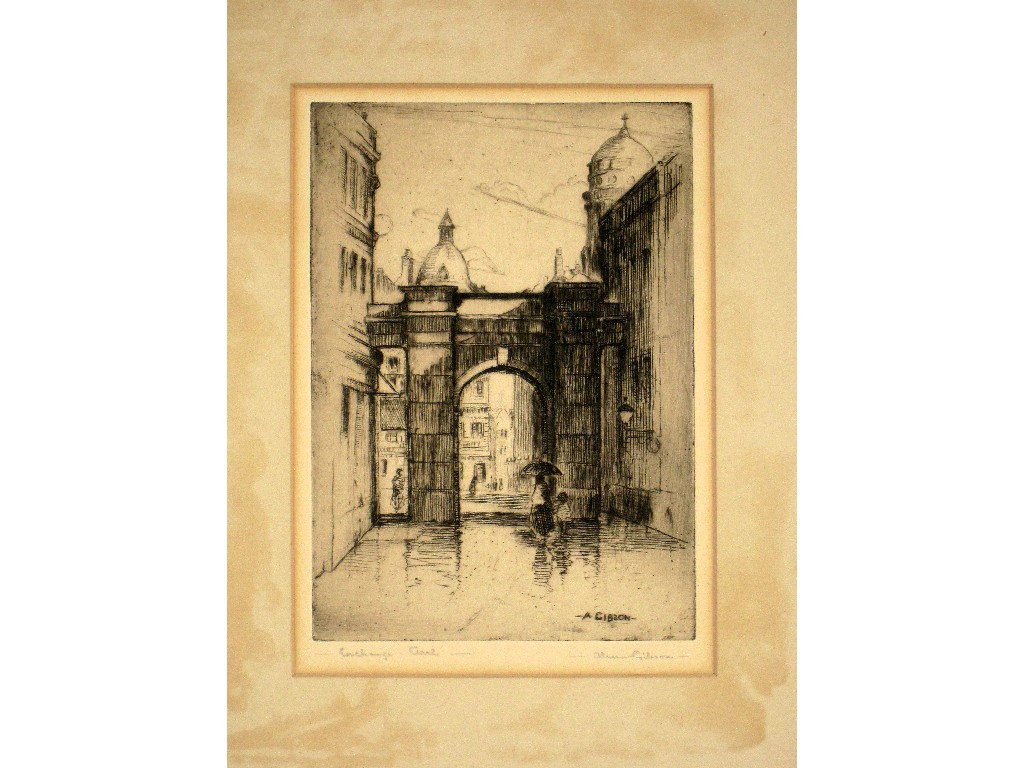 Appraisal: ALEX R GIBSON two unframed etchings both signed and entitled