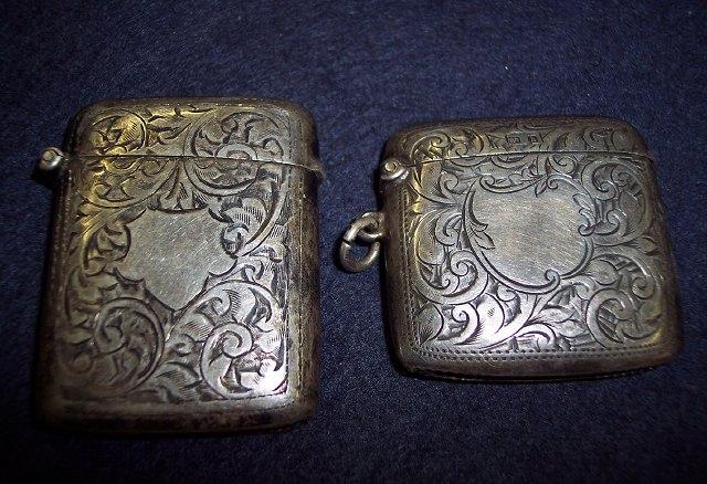 Appraisal: Two engraved vesta cases both Birmingham and